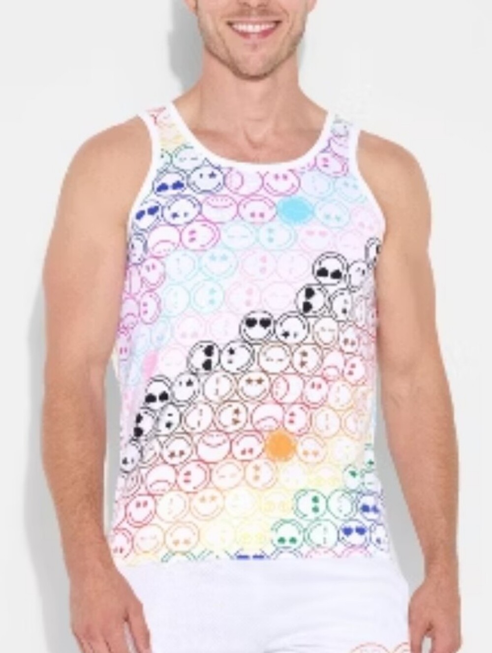 PRIDE Colorful Smiley Face Sleeveless Tank Top Medium NWT